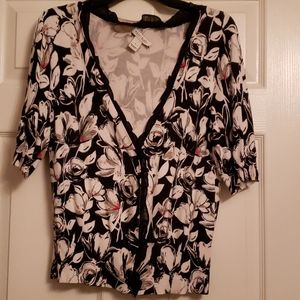 White House /Black Market floral sweater